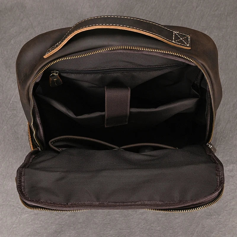 New Genuine Leather Men Backpack