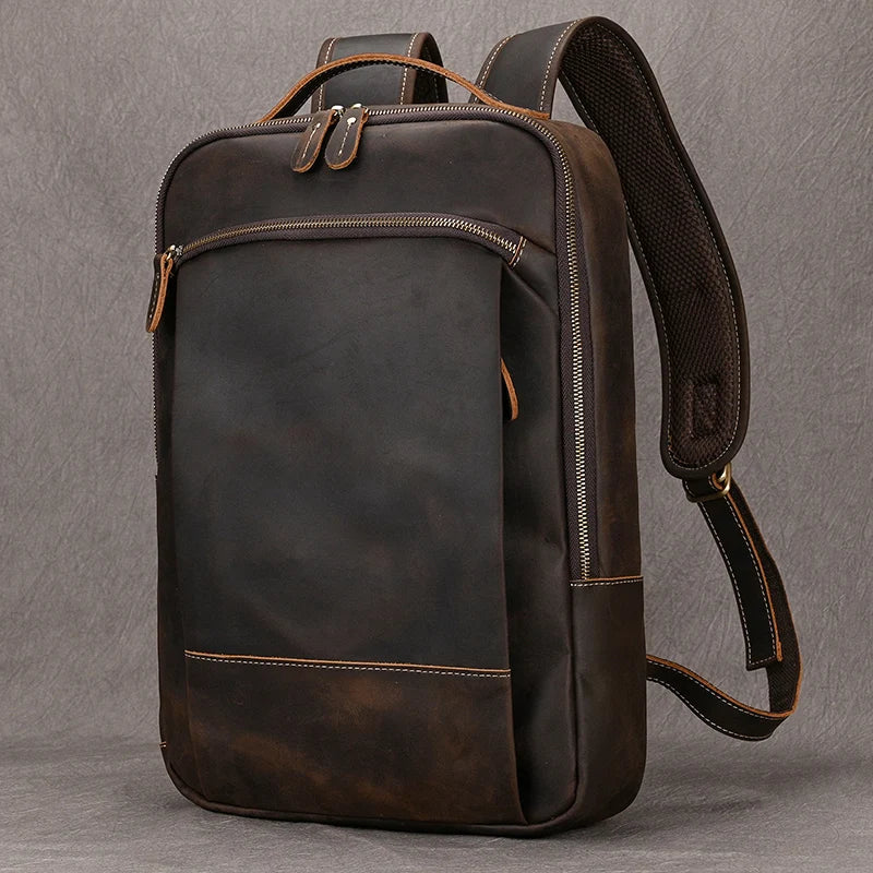 New Genuine Leather Men Backpack