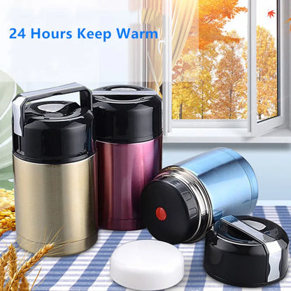 Large Capacity Portable Stainless Steel Thermos Lunch Box