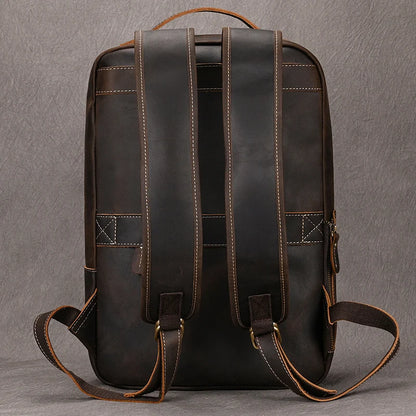 New Genuine Leather Men Backpack